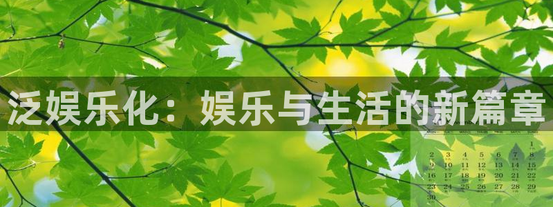 彩虹多多官网：泛娱乐化：娱乐与生活的新篇章